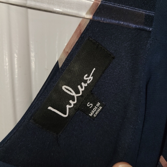 Lulu's Elegant Floral Maxi Dress in Navy and Blush - Picture 7 of 7